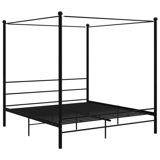 Fallon Metal Canopy Super King Size Bed In Black