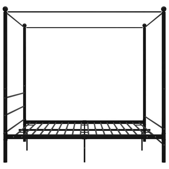 Fallon Metal Canopy Super King Size Bed In Black