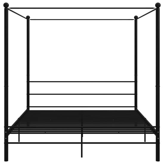 Fallon Metal Canopy Super King Size Bed In Black