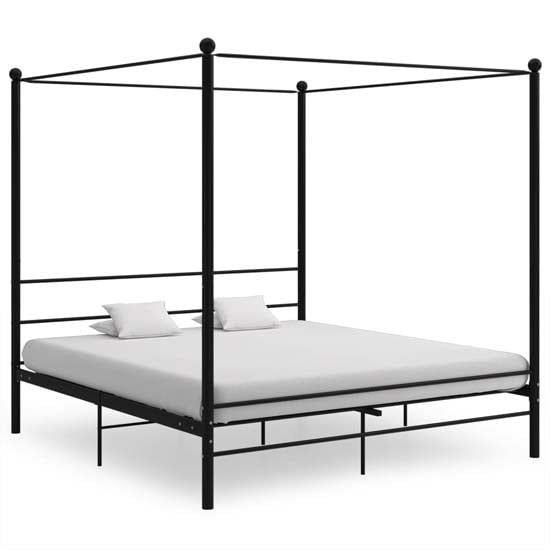 Product photograph of Fallon Metal Canopy Super King Size Bed In Black from Furniture in Fashion