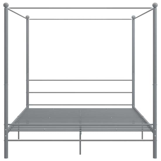 Fallon Metal Canopy Super King Size Bed In Grey