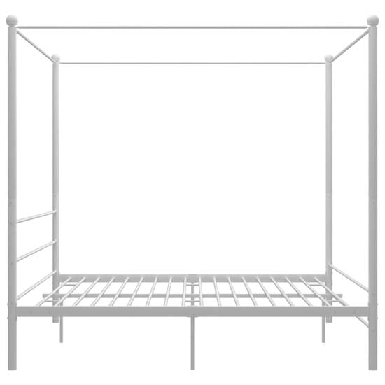 Fallon Metal Canopy Super King Size Bed In White
