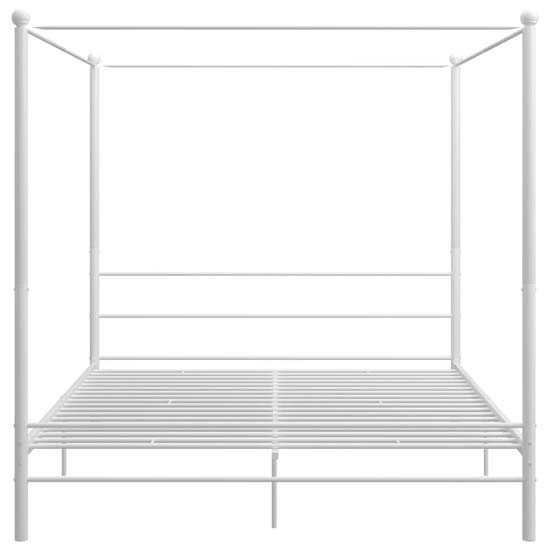 Fallon Metal Canopy Super King Size Bed In White