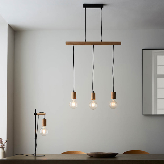 Fallon Sven 3 Lights Linear Ceiling Pendant Light In Natural