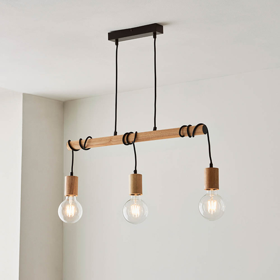Fallon Sven 3 Lights Linear Ceiling Pendant Light In Natural