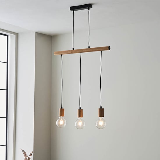 Product photograph of Fallon Sven 3 Lights Linear Ceiling Pendant Light In Natural from Furniture in Fashion