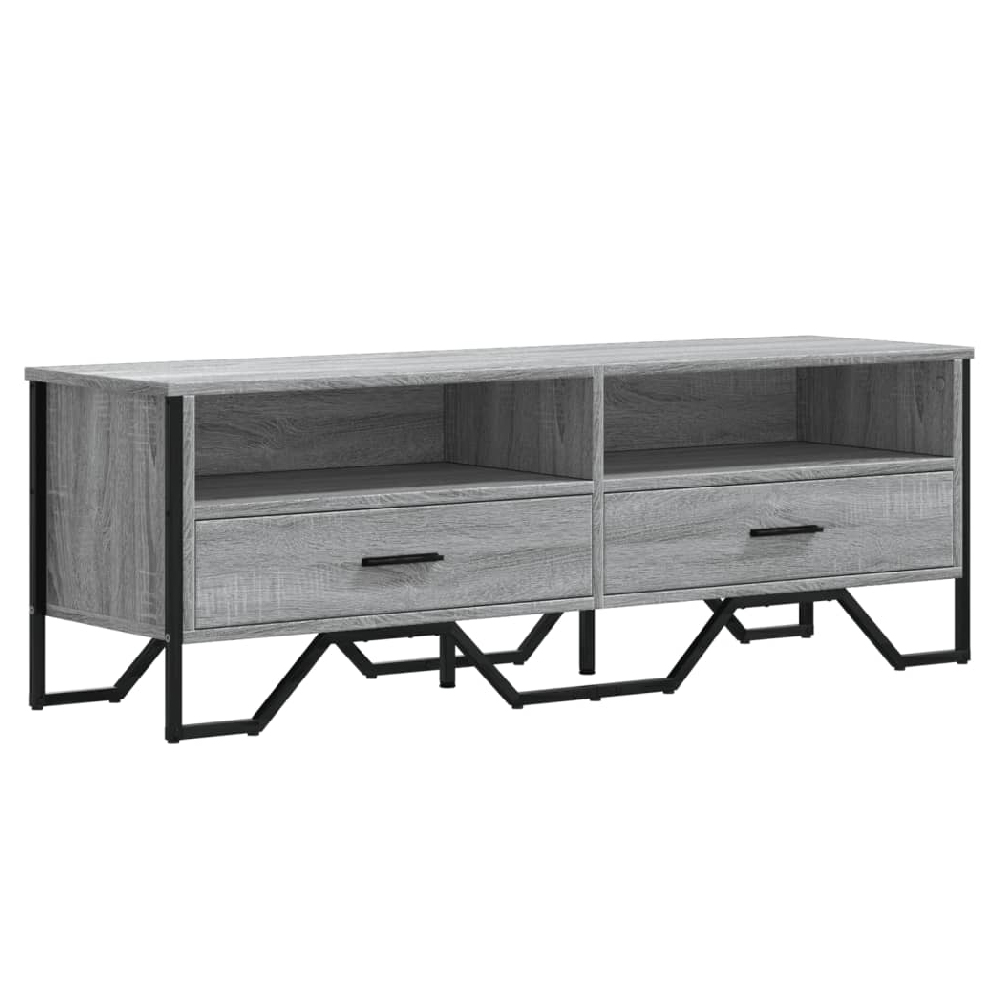 Fallon Wooden TV Stand With 2 Drawers In Grey Sonoma