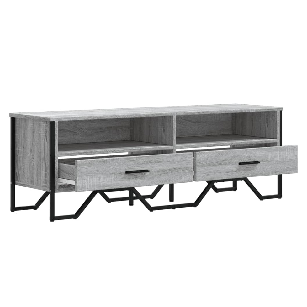 Fallon Wooden TV Stand With 2 Drawers In Grey Sonoma