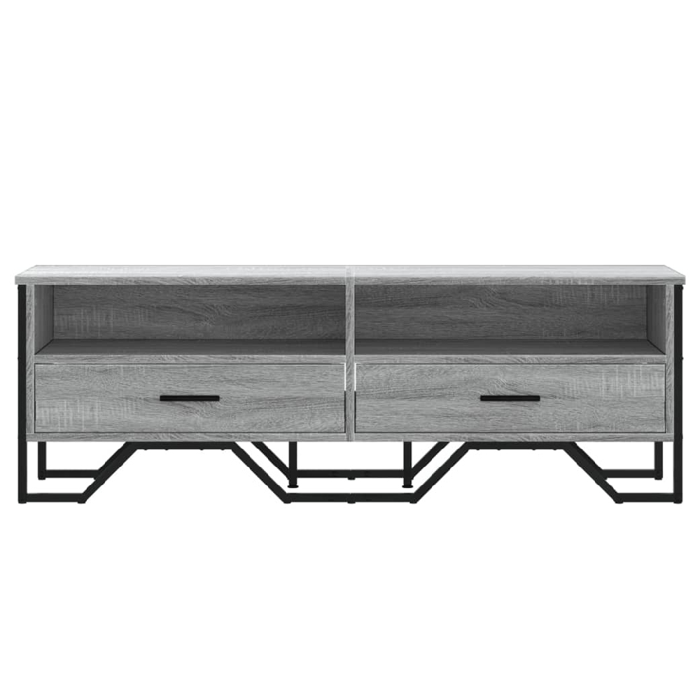 Fallon Wooden TV Stand With 2 Drawers In Grey Sonoma