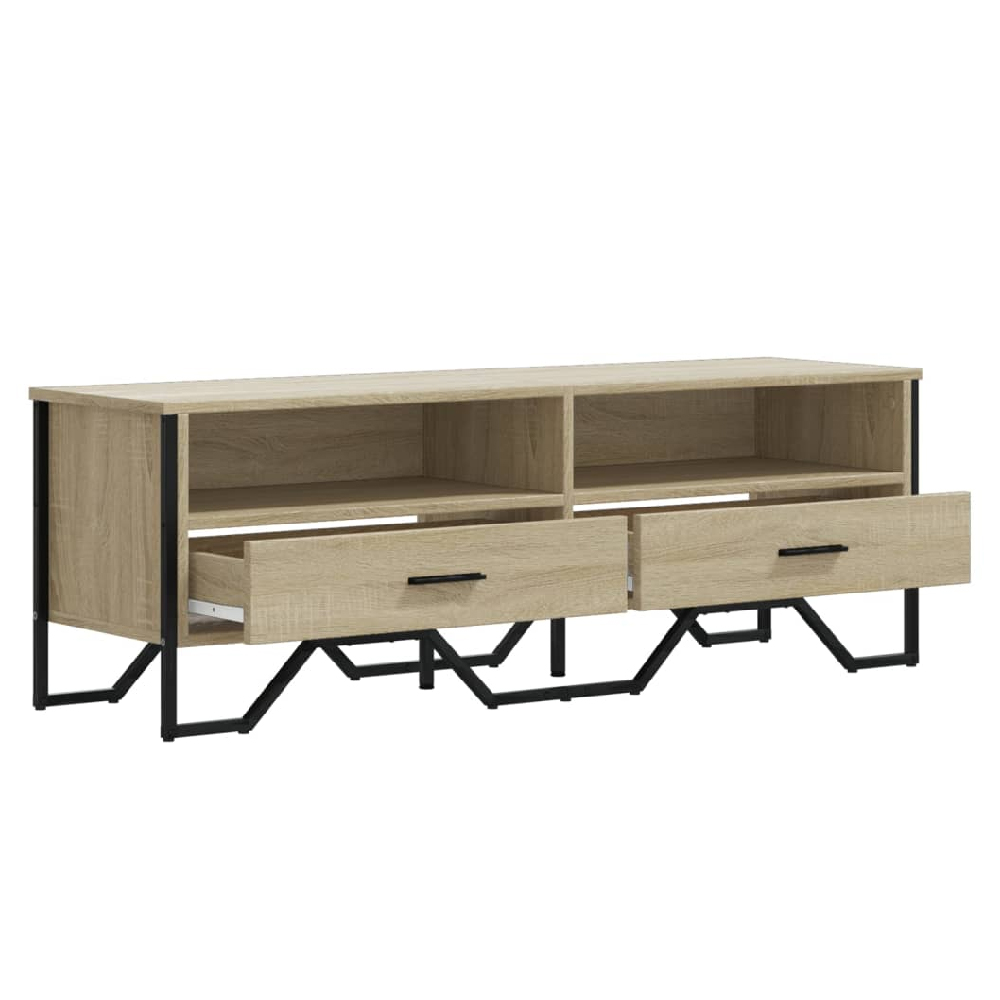 Fallon Wooden TV Stand With 2 Drawers In Sonoma Oak