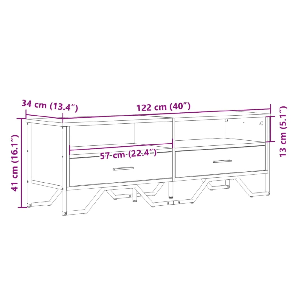 Fallon Wooden TV Stand With 2 Drawers In Sonoma Oak