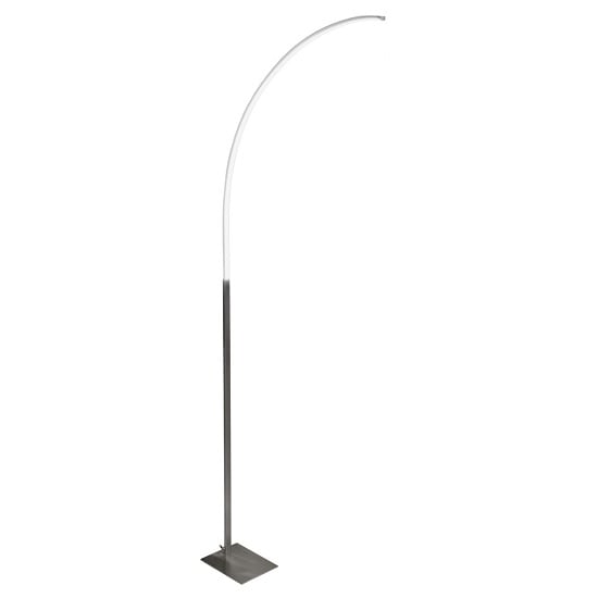 Read more about Fame led curved floor lamp in satin steel