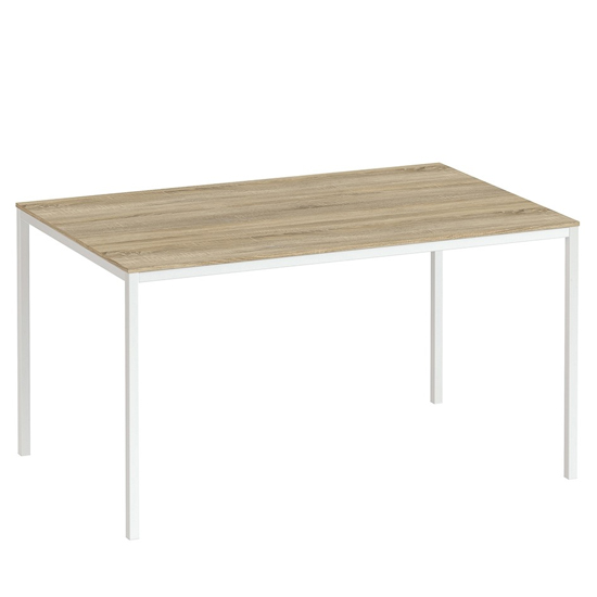 Familia 140cm Oak Wooden Top Dining Table With Black Legs FiF