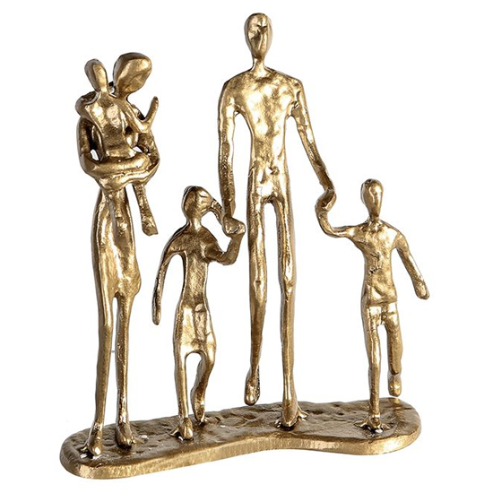 Read more about Family iron design sculpture in gold