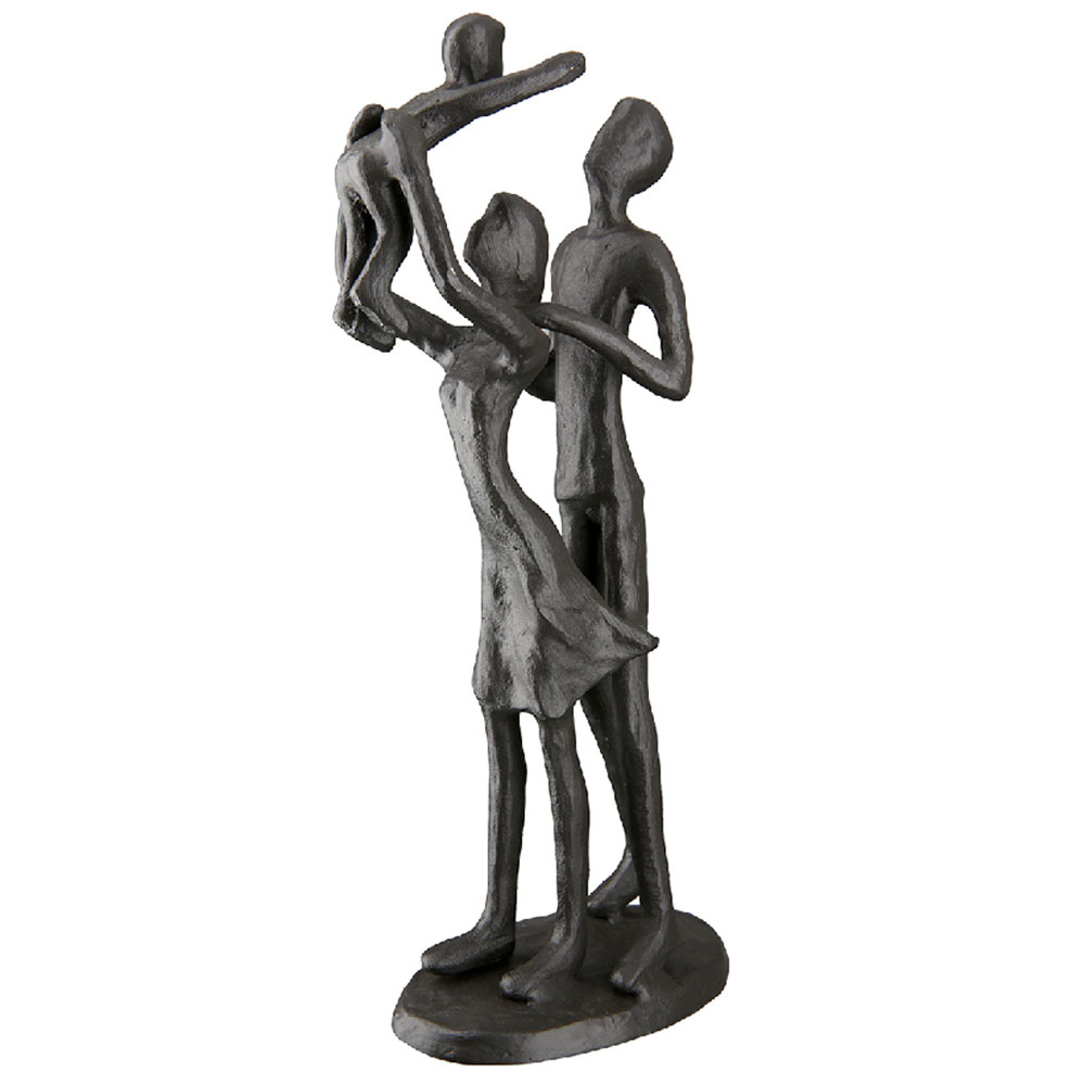Family Iron Sculpture in Brown