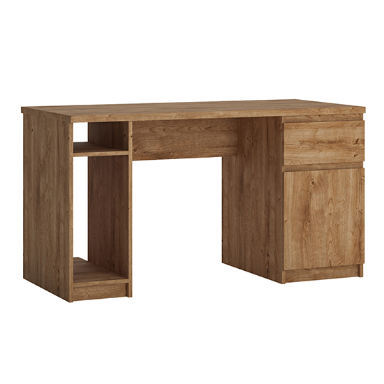 Read more about Fank 1 door 1 drawer twin pedestal computer desk in oak
