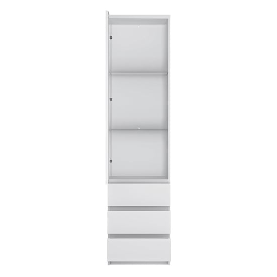 Felton Wooden Display Cabinet With 3 Drawers In White