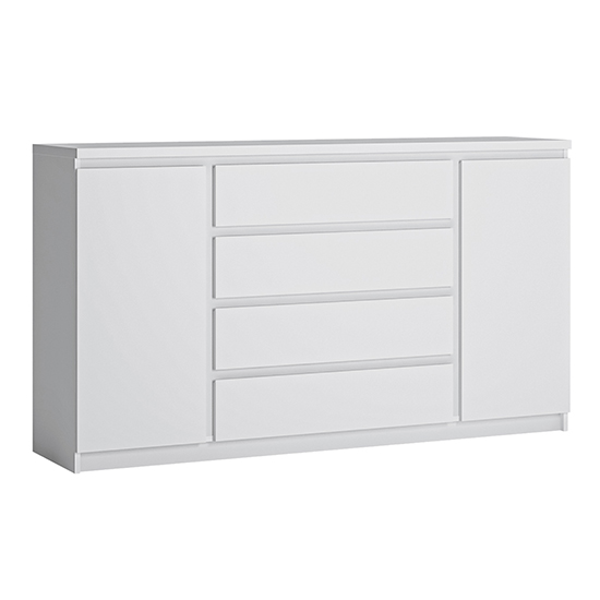 Read more about Fank 2 doors 4 drawers wide wooden sideboard in alpine white