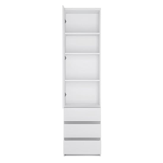Fank Tall Narrow 1 Door 3 Drawer Storage Cabinet In Alpine White_2