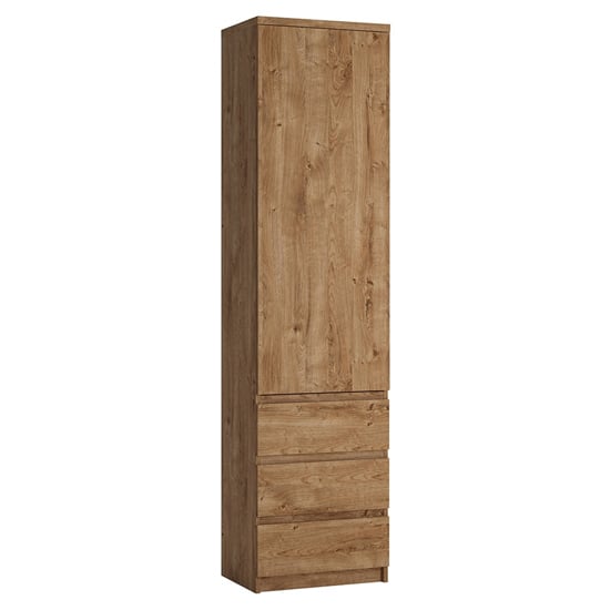Fank Tall Narrow 1 Door 3 Drawer Storage Cabinet In Ribbeck Oak
