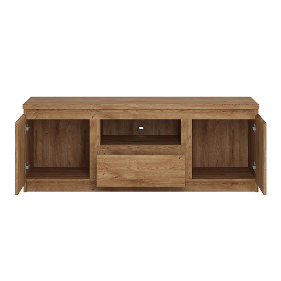 Felton Wooden Small TV Stand With 2 Doors 1 Drawer In Oak