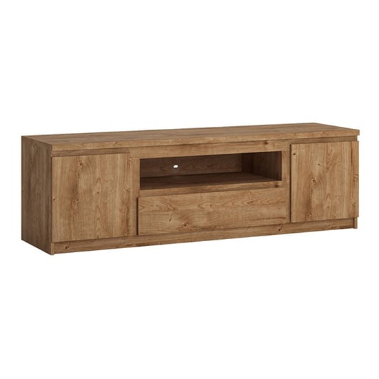 Felton Wooden TV Stand Wide With 2 Doors 1 Drawer In Oak