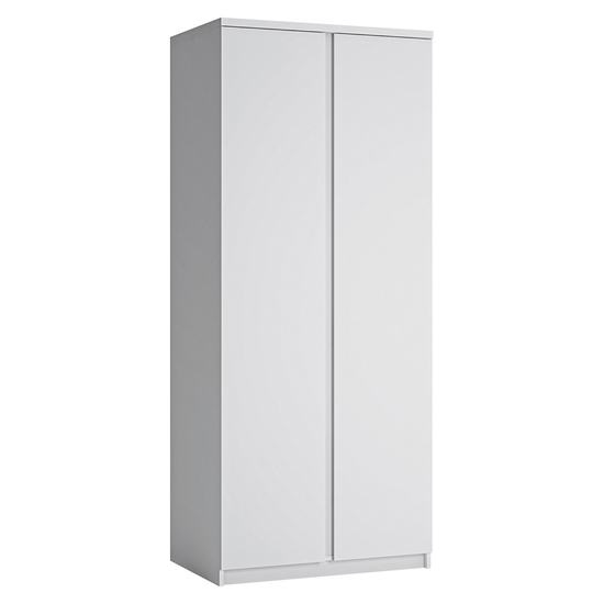 Felton Wooden Double Door Wardrobe In Alpine White