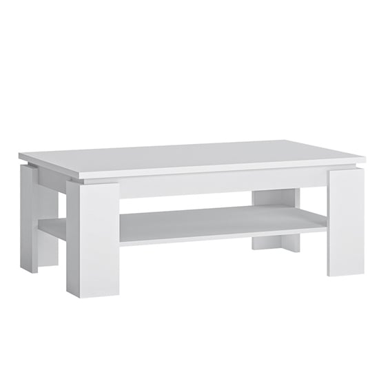 Photo of Fank wooden rectangular coffee table in alpine white