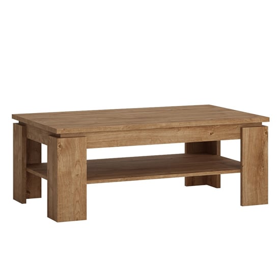 Photo of Fank wooden rectangular coffee table in ribbeck oak