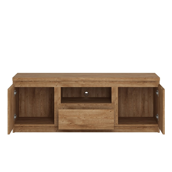 Fank Wooden Small 2 Doors 1 Drawer TV Stand In Ribbeck Oak