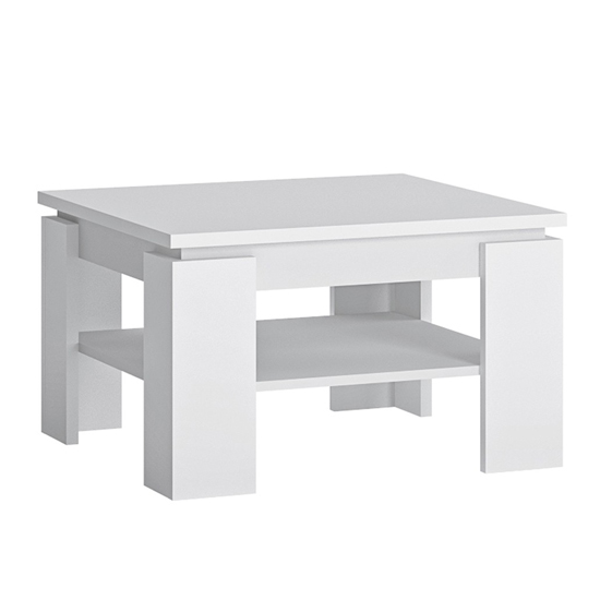 Photo of Fank wooden square coffee table in alpine white