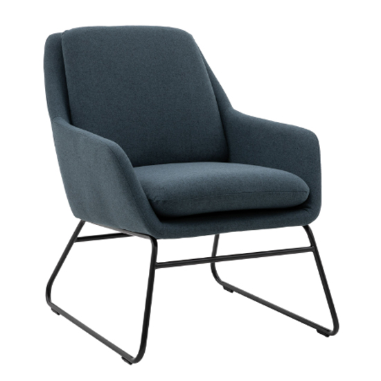 Fanton Fabric Bedroom Chair With Metal Frame In Midnight Blue