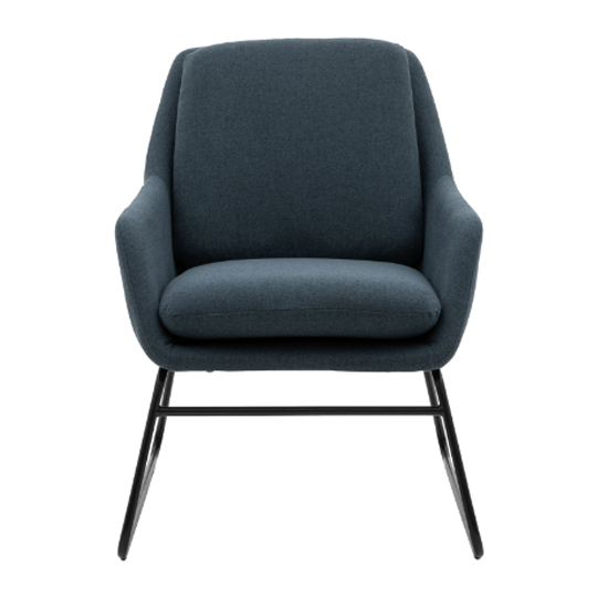 Fanton Fabric Bedroom Chair With Metal Frame In Midnight Blue