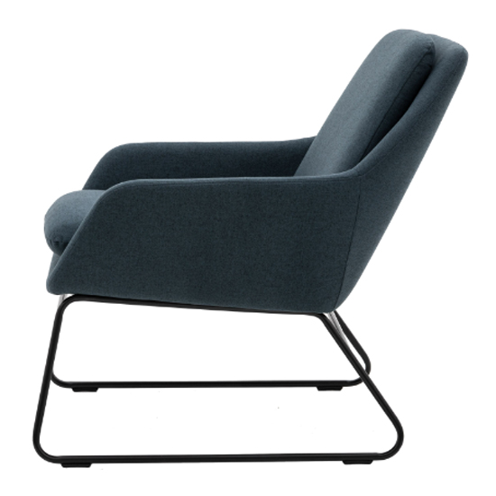 Fanton Fabric Bedroom Chair With Metal Frame In Midnight Blue