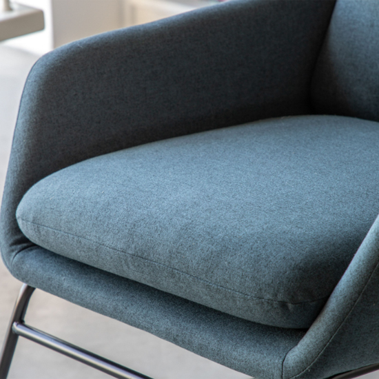 Fanton Fabric Bedroom Chair With Metal Frame In Midnight Blue