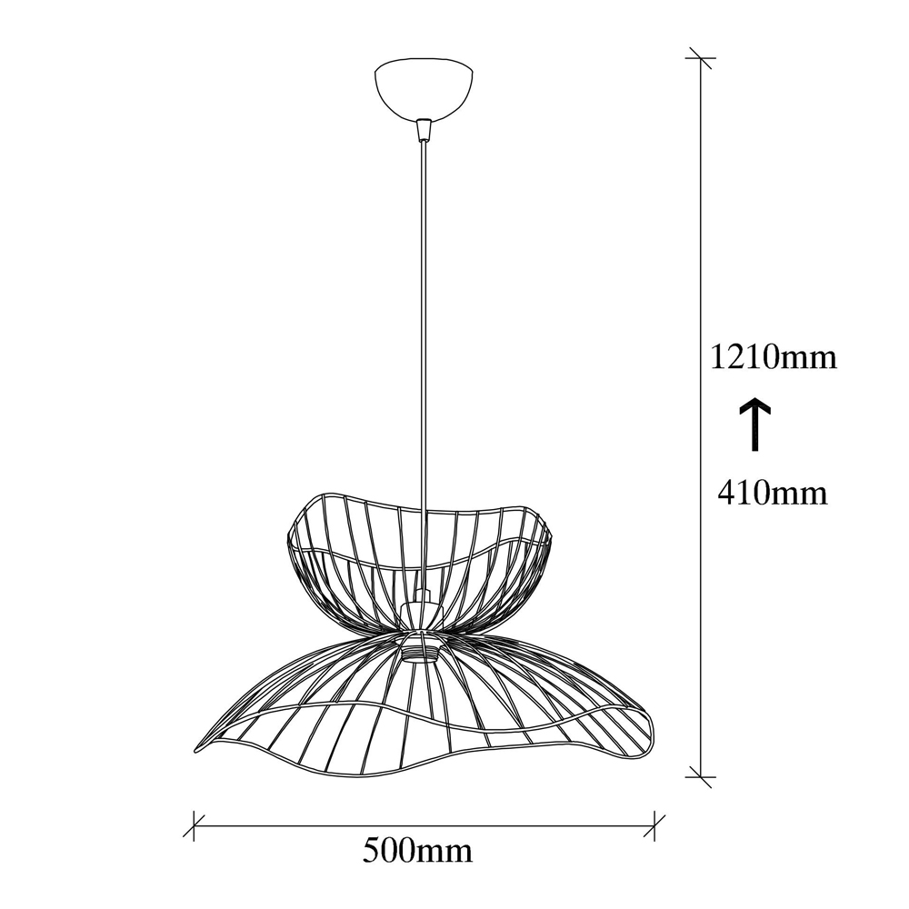 Farac Metal Butterfly Ceiling Pendant Light in Black