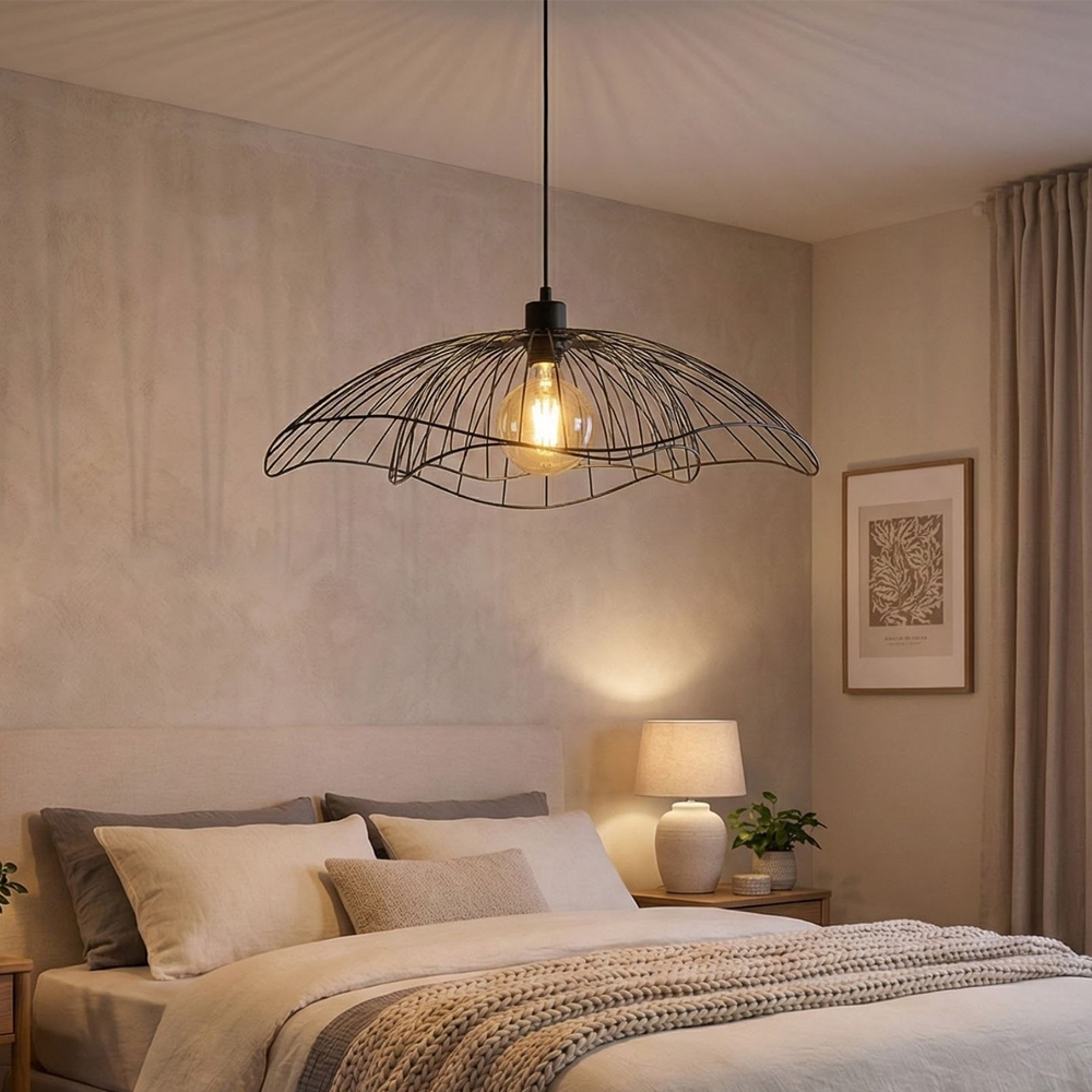 Farac Metal Ceiling Pendant Light in Black