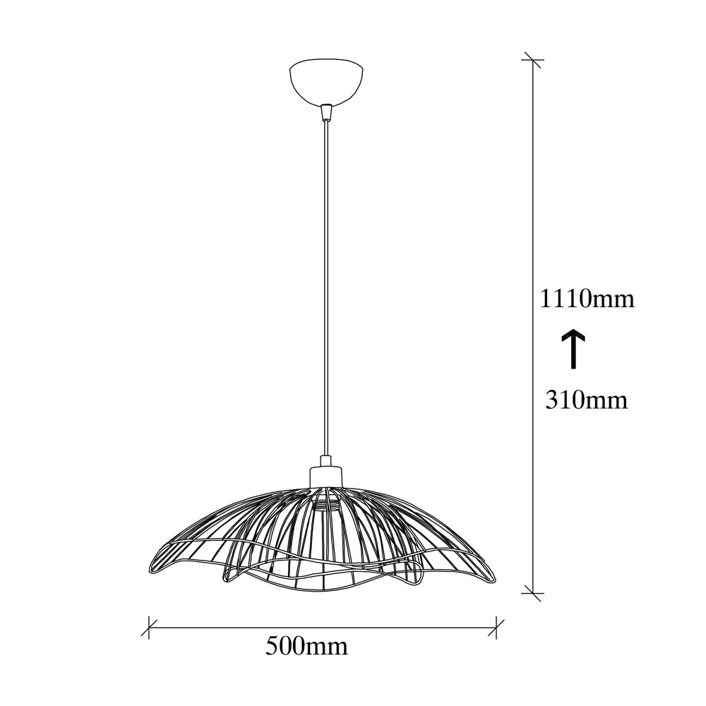 Farac Metal Ceiling Pendant Light in Black
