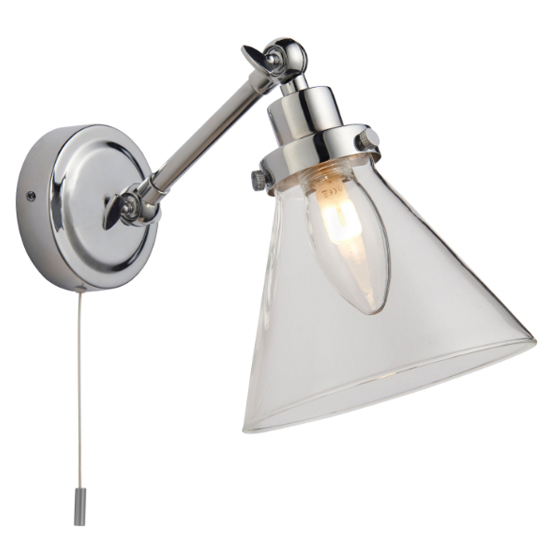 Farada Contemporary Glass Wall Light In Chrome