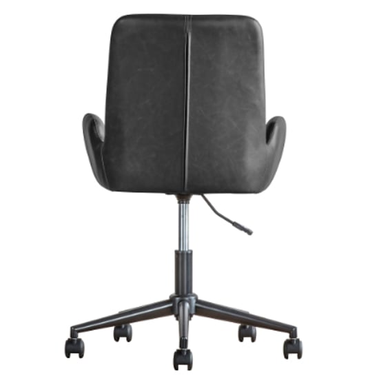 Farada Swivel Faux Leather Office Chair In Charcoal