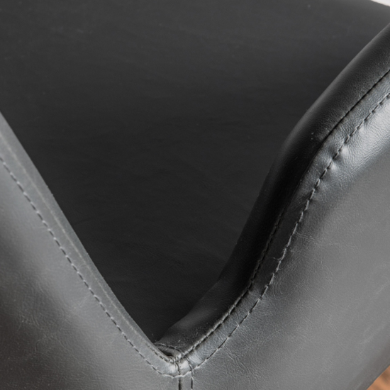 Farada Swivel Faux Leather Office Chair In Charcoal