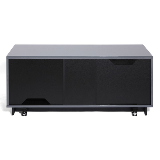 Faraday Small TV Stand In Grey With Glass Door Sale