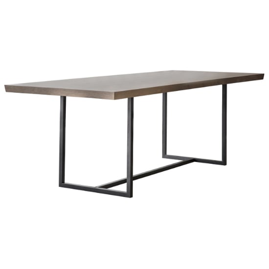 Read more about Fardon wooden dining table with metal frame in grey wash