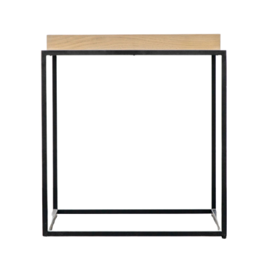 Fardon Wooden Side Table With Metal Frame In Grey Wash_3