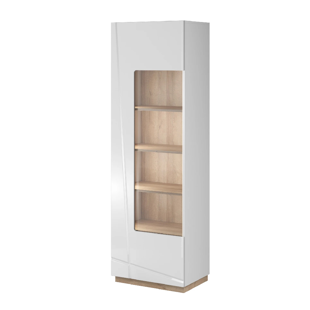 Fargo High Gloss Display Cabinet With 1 Door In White