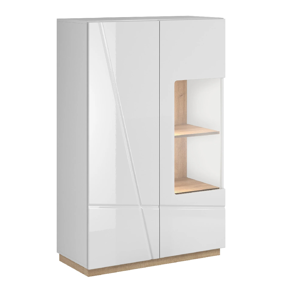 Fargo High Gloss Display Cabinet With 2 Doors In White