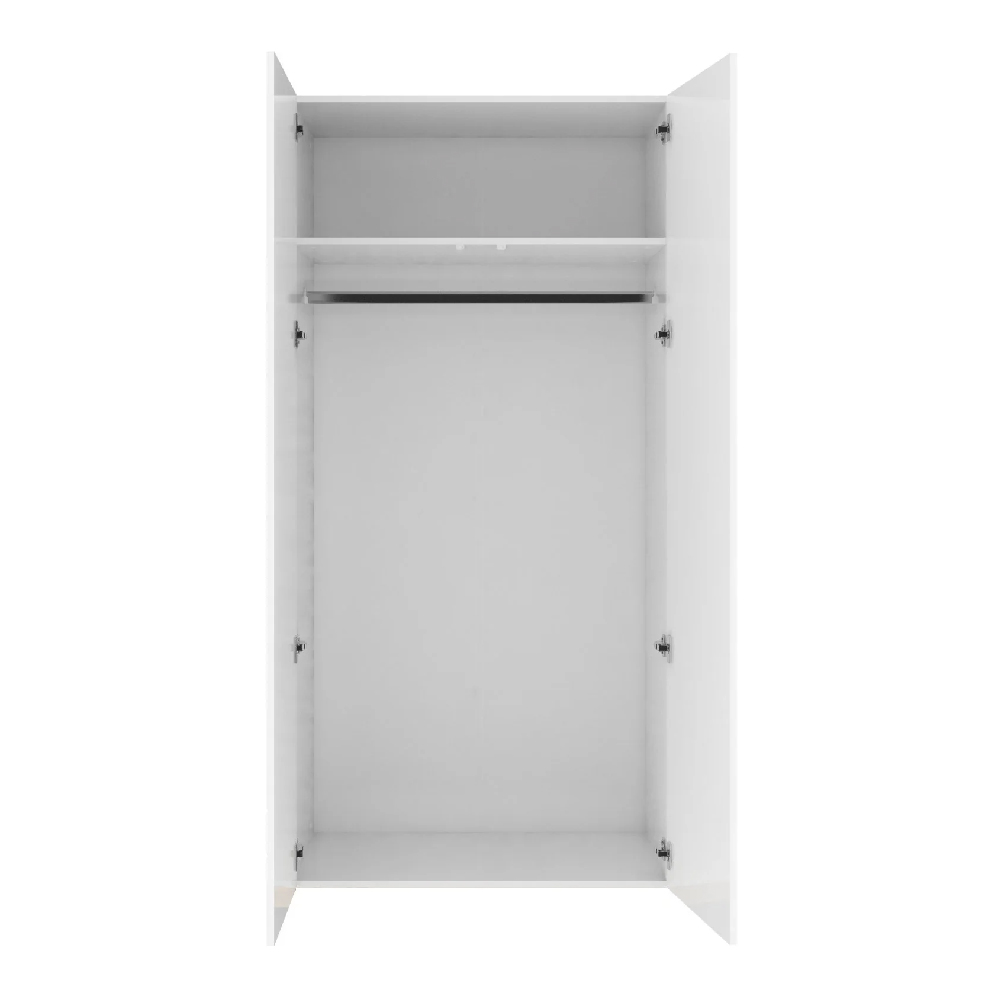 Fargo High Gloss Wardrobe With 2 Doors In White