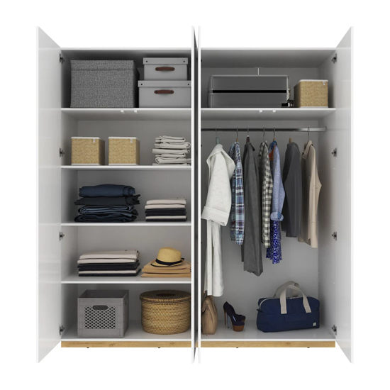 Fargo High Gloss Wardrobe With 2 Sliding Doors In White