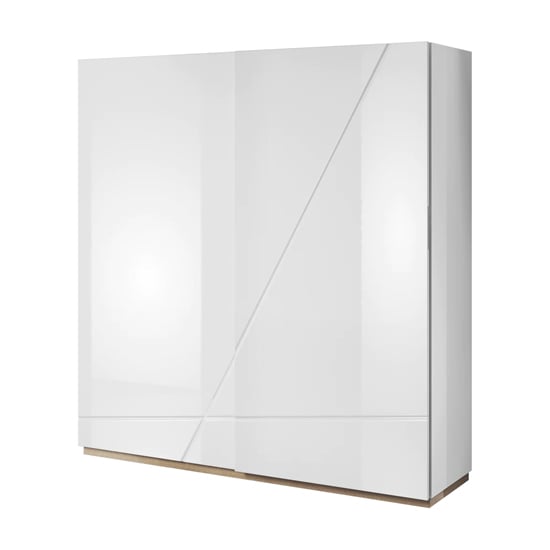 Product photograph of Fargo High Gloss Wardrobe With 2 Sliding Doors In White from Furniture in Fashion