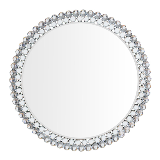 Photo of Fargo small round portrait wall mirror in silver